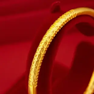 越南沙金金錢幣傳承手鐲黃銅鍍金女士復古銅錢幣傳承手鐲手環