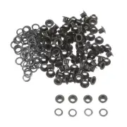 Grommets Kit 100set-3mm 1/8" Hole Metal Eyelets Grommet Tool,Dark Grey