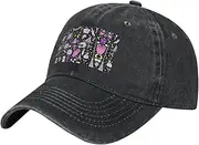 [POCUK] Magic Witch Witchcraft Bohemian Drawing Adult Washed Cowboy Baseball Hat Dad Hat Truck Driver Hat Daily Baseball Hat