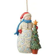 Jim Shore Heartwood Creek Snowman With Christmas Tree Hanging Ornament