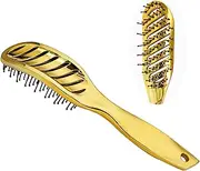 Professional Curved Blow Dryer Vent Brush, Plastic Heat Resistant Anti Static Hair Brush for Long Short Curly Straight Hair, Vented Wet Hair Brush for Barber Salon Women Men
