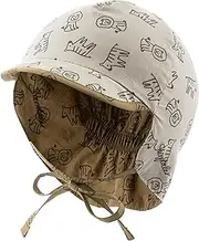 [Sterntaler] Boys' Peaked Cap with Tie Strap for Reversible Printed with Safari Animals Sun Hat, Light Grey