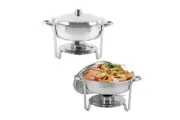OZNALA 5L 2 Pcs Stainless Steel Chafing Dish Set Bain Marie Buffet Servers Food Warmer