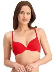 [me. by bendon] Stripe Elastic and Papertouch Demi Bra in Salsa