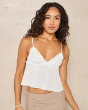 [Mooloola] Mooloola Women's Sasha Top in Cream Size 4 4 Cream