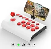 arVin Arcade Fight Stick Joystick for Switch, PS4, PS3, PC Arcade Rocker Controller for iPhone iPad Android Tablet with Turbo, Marco Programming, Phone Holder for Emulators/Cloud Gaming/NeoGeo mini