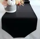 54 inch solid black table runner