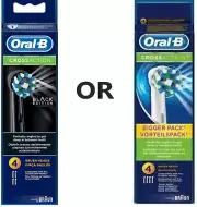 Oral-B Cross Action Electric Toothbrush Replacement Brush Heads, Black, 4 Count