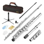 Eastar EFL-1 Closed Hole C Flutes 16 Key Nickel Beginner Flute Set With Carrying Case