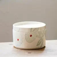 在飛比找友和YOHO優惠-[日本製] KUNZAN勛山製陶/ 陶瓷儲存罐 (大麗花/淺