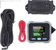 XTevu Battery Monitor, 10‑100V 0‑100A Power Meter, 1.8in LCD Bluetooth Battery Tester, Waterproof Battery Capacity Monitor with Shunt for Acid, LFP, Li Ion, Ni MH