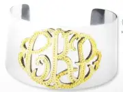 Special Order Sterling Silver 3 Letter Initial Monogram Design Cuff Bracelet New