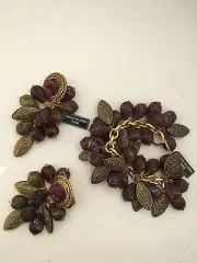 VTG 80’s Drole De Zebre Paris Signed Stmnt Runway Earrings & Bracelet Set