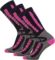 [Pure Athlete] Youth Ski Socks - Merino Wool Children Skiing/Snowboard Sock - Junior OTC Ski Socks