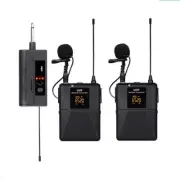 UHF Dual Lavalier Microphone System 30m Range for DSLR Camera Phone5390