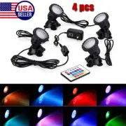 Submersible 36 LED RGB Pond Spot Lights Underwater Pool Fountain IP68+IR Remote