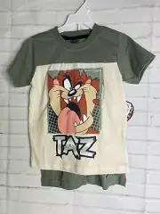 Looney Tunes Taz Devil Short Sleeve Tee T-Shirt Top Outfit Set Kids Boys Size 5