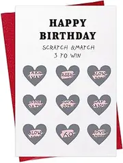 WHATSIGN Happy Birthday Card 4"x6" Funny Birthday Scratch off Card,Naughty Rude Birthday Greeting Card with Envelope for Her Him Husband Boyfriend Fiance Men Him Girlfriend Wife