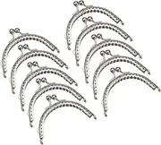 uxcell Metal Purse Frames - 3.35" 10Pcs Kiss Lock Clasp Frame Arch Embossed Clutch Frame for Coin Purse Bag Making DIY Craft, Silver