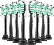Aoremon Replacement Heads for Sonicare - Replacement Brush Heads Compatible with Philips Sonicare Snap-on Electric Toothbrush (Black),8 Pcs