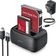 Dual Bay Hard Drive Bay Docking Station USB 3.0 to SATA III for 3.5inch