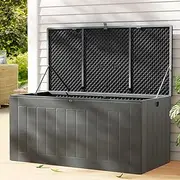 [Gardeon] Outdoor Storage Box Container Cabinet Bench, 830L Extra Large Lockable Tool Toy Deck Boxes Chest Garden Shed Storages Ottoman Chair Seat Patio Indoor Furniture, with Handles Black