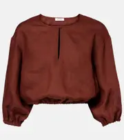 [Eres] Eres Gracieux linen crop top AU 14 brown