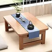 QVVFRED Folding Japanese Chabudai Table for Living Room and Tatami Low Table for Small Spaces Decorative Floor Desk for Reception Rooms 100 * 48 * 3 Primary Color