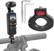 TNSLAND Bicycle Mount, Handlebar Mount, 360° Rotatable 1/4 Mount Action Camera Handlebar, Bicycle Mount Handlebar 1/4 Inch Screw Clamp for Gopro, Action Camera (Black Red