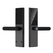 WAFU Smart Door Lock Keyless Entry Door Lock Handle with Cards and Keys Biometric Door Lock Tuya black