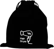[IWOWHERO] Drawstring Bag Hair Dryer Bag Travel Hairdryer Bag Protects from Dirt Black Velvet Easy to Open Close