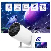 Portable 4K WiFi Projector | Android 11, 120 ANSI, 130” Max Screen, Home & Offic