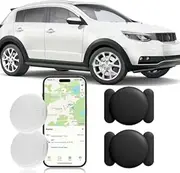 GPS Tracker for Car,Vehicle Tracker with Magnetic Case,Car Locator Full US Coverage,No Monthly Fee Real Time GPS Tracker Works with Apple Find My(iOS Only) for Car/Person/Pet/Items-Black,2PCS