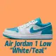 【NIKE 耐吉】休閒鞋 Air Jordan 1 Low White Teal 白洋藍 男鞋 553558-174