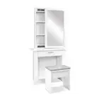 Dressing Table Mirror Stool Mirror Cabinet Makeup Storage Desk