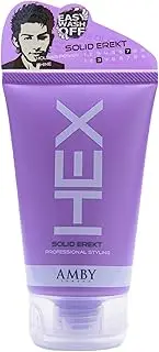 HEX Amby Hair Wax for Men Hair Styling Wax Solid Erekt 3.5oz (100g) With Strong Lasting Hold, Matte Non-Greasy Dry Finish for Modern Hairstyles, Natural Pliable Moldable Texture Paste