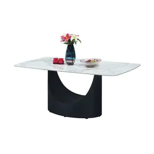 柏蒂家居-謝爾頓工業風6尺造型岩板餐桌/伸縮收合餐桌-180x90x73cm