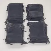 THE REAL REAL Drawstring Pouch 100 Count 80mm x 100mm Small Fabric Velvet Bags f