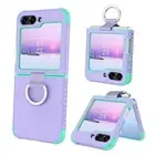 for Samsung Galaxy Z Flip 6 5G Case with Ring, Heavy Duty 2 in 1 Full Body