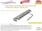Gibson Faber TPWC-'59 Vintage Spec ALU Compensated Wraparound Tailpiece, Aged.