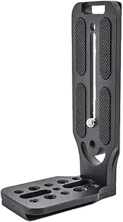 Aluminium Camera L Bracket, Universal DSLR Quick Release Plate with 3/8 1/4 Screw Holes, 39mm Card Slot, Stability Design for DSLR Camera