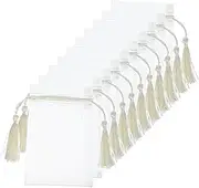 10 Pcs Organza Drawstring Pouches Elegant Transparent Favor Bags with Tassel Versatile Packaging for Jewelry Candy Crafts for Weddings Parties and Special Events