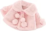 [Generic] Light Weight Baby Soild Girls Cape Windproof Cute Coat Warm Toddler Cloak Winter Faux Toddler Baby Girls Kid Long Sleeve Plaid Cardigan Coat Outwear Plaid Dress Skirt Princess Party Formal Outfits