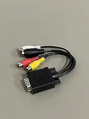 Generic ZoswodZSX Video Cables, Video Converters VGA to RCA Cable Durable VGA to S Video 3 RCA Converter AV TV Out Cable Adapter