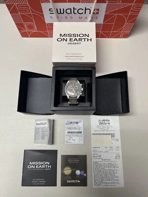 Omega x Swatch Mission On Earth Desert MoonSwatch Mission To Earth With Receipt