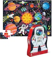 Crocodile Creek - SPACE EXPLORER - 36 Piece Jigsaw Floor Puzzle with Heavy-Duty Shaped Box for Storage, Large 20" x 27" Completed Size, designed for kids ages 3 years and up