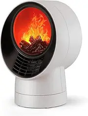Portable Electric Stove Heater LED Fireplace Freestanding with Realistic Flame Effect Log Burner 3 Heat Settings Indoor Space Heater Safety Cut-Out System (Color : White)