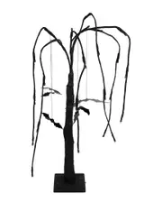 Northlight 24in LED Lighted Glittered Halloween Willow Tree