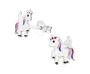Childrens' Silver Unicorn Stud Earrings