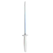 12 Inch Fine Cut Stainless Steel Knife Sharpening Rod - White Handle TOP-12W